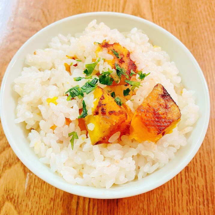 かぼちゃバター醤油混ぜご飯